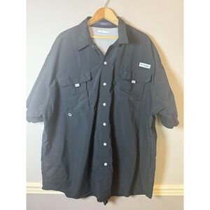 Columbia PFG Mens Button Down Work Shirt 2XL Black
